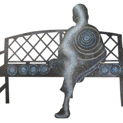 Artist Resting on a Bench Waiting for Canvas